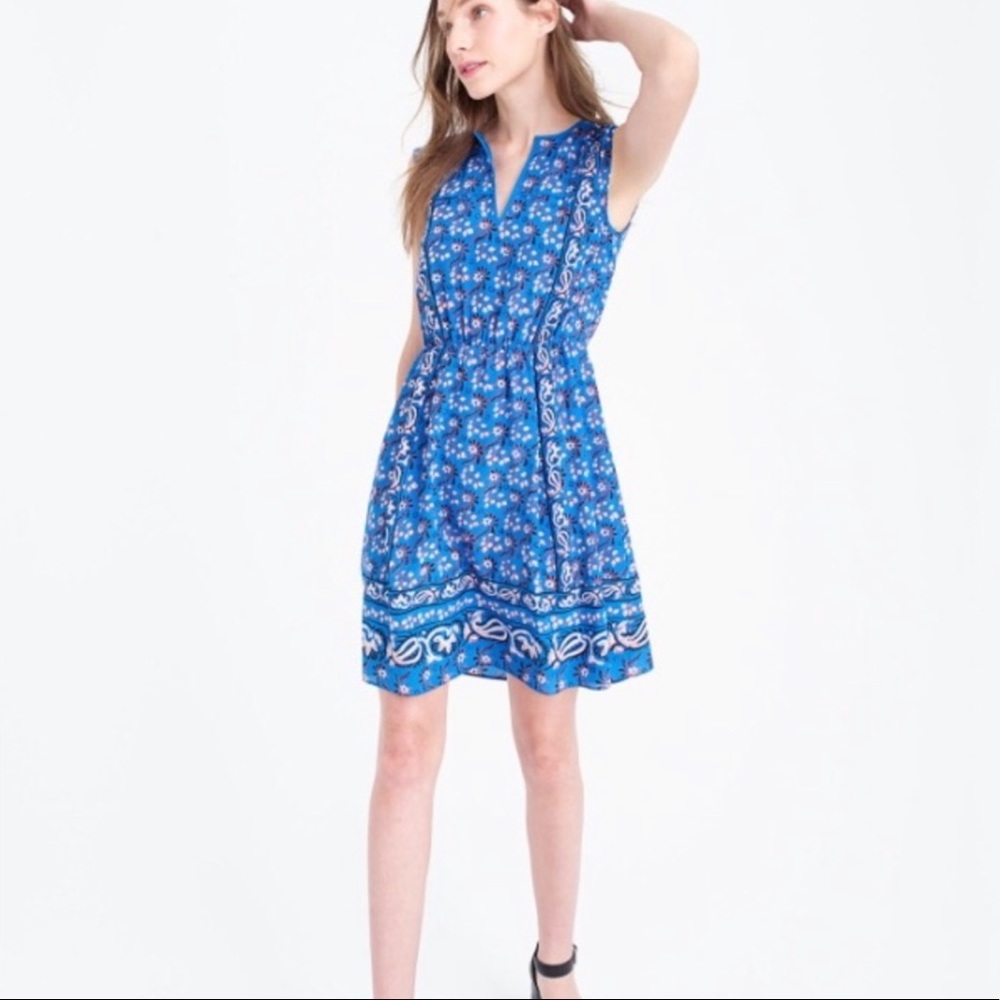 Jcrew Silk Paisley Scarf Dress